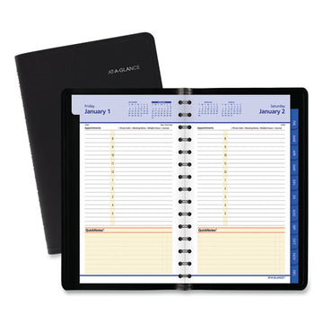 AT-A-GLANCE® Quicknotes Daily-monthly Appointment Book, 8.5 X 5.5, Black Cover, 12-month (jan To Dec): 2022 freeshipping - TVN Wholesale
